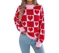 Generisch Jersey para mujer Slim Fit Jersey de punto básico de invierno ocio manga larga camiseta fina térmica blusa suelta cálida, rojo, S