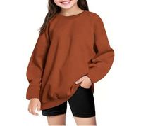 Generisch Jersey para niños y niñas, forro polar, invierno, cálido, estampado de amor, suéter de gran tamaño, cuello redondo, manga larga, camiseta de manga larga