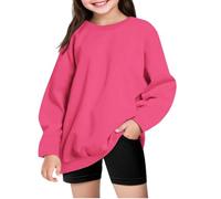 Generisch Jersey para niños y niñas, forro polar, invierno, cálido, estampado de amor, suéter de gran tamaño, cuello redondo, manga larga, camiseta de manga larga