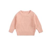 Generisch Jersey Top de punto cómodo casual manga larga cálido Sudaderas suaves Ropa de diario Ropa básica, Rojo sandía, 6-12 meses