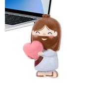 Generisch Jesus Loves You Figura - Mini decoración para escritorio, escultura de mesa religiosa - Para alféizar de ventana, estantería, mesita de noche, sala de estar, oficina en casa, estudio