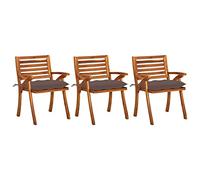 Generisch jiangboyue-3060850 - Sillas de comedor de jardín con cojín (3 unidades)
