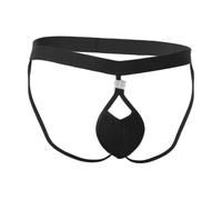 Generisch Jockstrap Hombres Sexy con Hebilla Desmontable Ropa Interior Tejido Suave Calzoncillos Cintura Elástica Calzoncillos Bajos Tanga Club Nocturno Clubwear para Gay, Negro , XXL