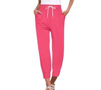 Generisch Jogginghose Damen Baumwolle Große Größen, Sweathose Damen Lang Warm Bündchen Loungehose Leichte Sweatpants Regular Fit Yogahose Weiche Fitnesshose Bequeme Freizeithose Outdoor Sporthose