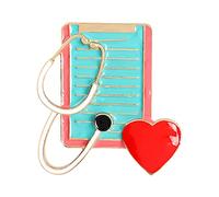 Generisch Joyería con significado Amor Cruz Roja Forma Color Aleación Accesorios Broche Regalo Broche Cadena de Joyería (E, Talla única)