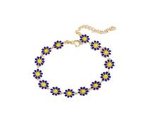 Generisch Joyería Creativa Margarita Clavícula Pulsera Señoras Temperamento Minimalista Pintado Gotas Glaseado Flor Pulsera Para Joyería Collar, talla única, Aleación de cinc, No es una piedra