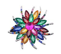 Generisch Joyería Espiral Rhinestone Cristal Ramo de Flores Bufanda Pin y Broche Cuervo Joyería (Multicolor, Talla Única)