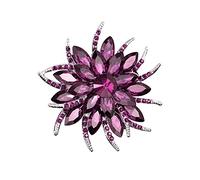 Generisch Joyería Espiral Rhinestone Cristal Ramo de Flores Bufanda Pin y Broche Cuervo Joyería (Purple, Talla Única)