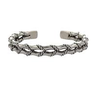 Generisch Joyero de viaje de plata antigua chapada en plata amplia pulsera de plumas para hombres y mujeres ajustable retro pulseras de plumas joyas de cuero negro hombre, talla única, Metal, No es