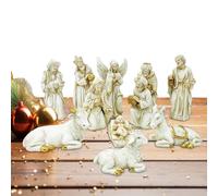 Generisch Juego de 11 piezas de belén de Navidad, decoración religiosa de Navidad para niños, puerta de iglesia, decoración religiosa