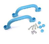 Generisch Juego de 2 asas para niños, diseño de torre de juego, color turquesa, asideros de plástico para estructura de escalada, columpio, caseta con zancos, asas estables para montaje en madera