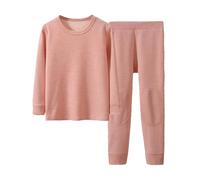 Generisch Juego de 2 piezas de ropa interior térmica para niños adolescentes, camiseta de compresión, pantalones leggings, capa base para clima frío, Rosa., 3-4 años