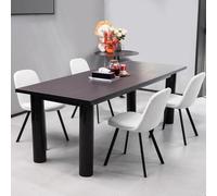 Generisch Juego de 2 sillas de comedor de forro polar, 120 kg de capacidad de carga