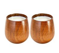 Generisch Juego de 2 tazas de café de madera, estilo retro, vasos de agua tradicionales, para café, té, espresso, café con leche, vino y leche, así como para , cocina, comedor, cafetería y