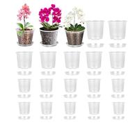 Generisch Juego de 20 macetas transparentes para cultivos de jardín y cultivo, para verduras, macizos de flores, invernaderos, patios y