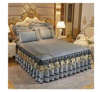 Generisch Juego de 3 fundas de edredón de encaje con faldón para cama de matrimonio, 150 x 200 cm, perfecto para bodas y decoración del hogar