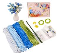 Generisch Juego de 400 limpiadores de pipas de flores, limpiador de pipas para manualidades, limpiador de pipas de flores con alambre de flores, cinta de regalo, cinta adhesiva, instrucciones para