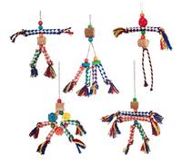 Generisch Juego de 5 juguetes para desarmar pájaros, jaula de loros, cuerda de algodón colorida, juego de juego con diversión de desmontar como accesorio de jaula para periquitos, cacatúas y cacatúas
