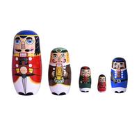 Generisch Juego de 5 muñecas rusas de anidación, matrioshka de madera, hecho a mano, juego de cascanueces de Navidad, juguete tradicional de madera para niños, hecho a mano para el hogar
