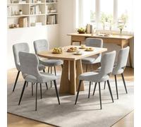 Generisch Juego de 6 sillas de comedor acolchadas con estructura de metal de chenilla, 150 kg