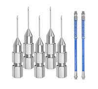 Generisch Juego de accesorios de aguja de lubricación - 5 piezas de herramientas de mantenimiento desmontables de alta resistencia | Boquilla de grasa recta para espacios estrechos - para coche Pickup