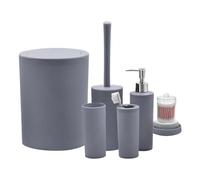 Generisch Juego de accesorios para baño, dispensador de jabón de loción de baño, juego de 7 piezas, ahorro de espacio, encimera, productos de baño, para restaurar viajes, vacaciones, hoteles, viajes