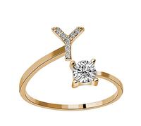 Generisch Juego de anillos para puerta con diamantes de imitación, circonitas, abiertos, ajustables, accesorios, regalos, elegantes, anillos de diamantes para mujeres, atrapasueños, madera, talla