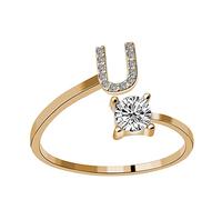 Generisch Juego de anillos para puerta con diamantes de imitación, circonitas, abiertos, ajustables, accesorios, regalos, elegantes, anillos de diamantes para mujeres, atrapasueños, madera, talla