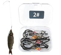 Generisch Juego de anzuelos de camarón - 10 piezas de aparejos de pesca de metal fuerte para carp bass surf casting | Ganchos resistentes a la erosión para agua salada, lago, river, pond, boat shore