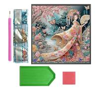 Generisch Juego de arte de piedras preciosas, con pincel brillante para aprender estética, elegante pintura de diamantes de imitación como decoración de pared, para casa, dormitorio, salón, pared