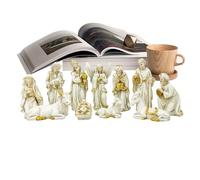 Generisch Juego de belén de 11 piezas, figuras de belén para interiores, figuras religiosas para iglesia, día festivo, jardín, puerta, niños, hogar, iglesia