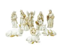 Generisch Juego de belén de Navidad - Figuras religiosas | Decoración de Resina - 11 Piezas para de Temporada en Interiores, jardín, hogar, Iglesia, Familia, niños