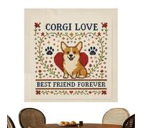 Generisch Juego de bordado con diseño de perro, 25 x 25 cm, paquete de bordado estampado, juegos de manualidades hechos a mano para profesores, jóvenes, amantes del arte, proyectos escolares, tiempo