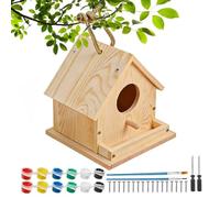 Generisch Juego de construcción de casa de pájaros, juguete de madera para niños creativos, diseña tu propio juego de manualidades para casa de pájaros | para vacaciones, cumpleaños, Pascua, trabajo