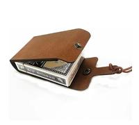 Generisch Juego de cribbage de viaje plegable con piel sintética, juego de cartas para viajes, ideal para todos los amantes del clásico (marrón, 10 x 7 cm)