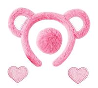 Generisch Juego de diadema y cola para orejas | 4 piezas de accesorios de peluche unisex con colgante de corazón - Accesorios de , para , Año Nuevo, uso diario, al aire libre, Acción de