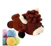 Generisch Juego de ganchillo Highland Cows - Kit de ganchillo para aprender con instrucciones de vídeo paso a paso | Crochet para adultos y niños para adultos principiantes