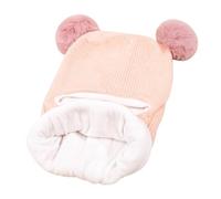 Generisch Juego de gorro de invierno para bebé, gorro Toddler Beanie Hats Girl Boy with Neck Warmer Beanie for Kids Knit Warm for Cold Weather Russen Mütze Damen, Rosa., Talla única