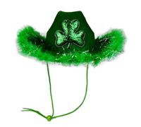 Generisch Juego de gorro de natación irlandés 4 St Day Hat Wide Brim Hats Green Hat Cowboy Stylized Hat Fischer Hut Damen Winter Schwarz, verde, Talla única