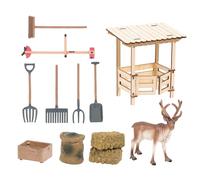 Generisch Juego de granja - GNOME de madera y renos herramientas de juego de rol | Juego de granja para niños, para familia, niños, adultos, amigos, estudiantes, casa, fiesta en interiores, cumpleaños