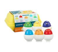 Generisch Juego de huevos a juego - 6 piezas Peep Easter Egg Toys | Learning Toy with Pressable Squeaky Chicks, Color Recognition, Fine Motor Skill Development | Juguete educativo para niños
