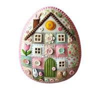 Generisch Juego de huevos de retazos para manualidades de Pascua con tela, material de bordado, instrucciones para huevos decorados caseros, plástico para actividades festivas de primavera (C, B)