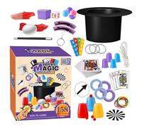 Generisch Juego de magia para niños para principiantes, 24 x 16 x 27,2 cm, gran juguete mágico, instrucciones en vídeo | Juego completo de trucos para niños de 6 a 12 años, niños pequeños, niños