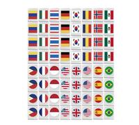 Generisch Juego de mahjong de bandera nacional - 1,18 x 0,87 x 0,59 pulgadas, juego de mahjong de viaje, juego de mahjong, diseño de bandera, juego de bloques, 65 piezas de azulejos de Mâhjong para