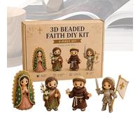 Generisch Juego de manualidades con cuentas 3D hechas a mano, minifiguras religiosas y de ángeles, para cumpleaños, manualidades, pendientes, actividades, hogar, , vacaciones