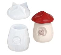 Generisch Juego de moldes de silicona con forma de seta y almacenamiento, recipiente para pudin, con tapa, diseño de ardilla, para proyectos de manualidades como recipientes para joyas, caramelos y