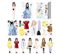 Generisch Juego de muñecas de papel de princesas magnéticas para vestirse para bebé, fingir que juegas un juego de juguetes de viaje para niñas | Muñeca de vestir magnética - Compañeros de juego