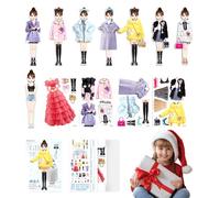 Generisch Juego de muñecas de papel de princesas magnéticas para vestirse para bebé, fingir que juegas un juego de juguetes de viaje para niñas | Muñeca de vestir magnética - Compañeros de juego