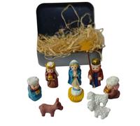 Generisch Juego de natividad navideña, decoración de escena nativa de bolsillo, religiosa de Jesús Birth Sculptures Resin Figurines for Desk Shelf Office Bedroom Living Room