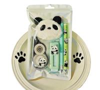 Generisch Juego de papelería | Borrador de diseño de animales con bolígrafo, accesorios de escritura con goma de borrar y colgante de felpa | Para estudios escolares, lecciones, escribir y aprender
